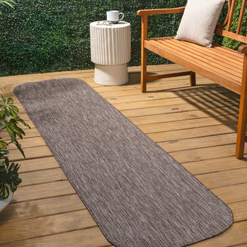 Miles Modern Minimalist Radius Corner Solid Indoor/Outdoor Area Rug